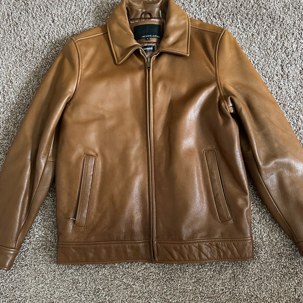 Wilson Leather Jacket Zip Up Sz S